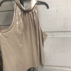 My sister’s too extravagant for her Metallic cowl neck tie back sleeveless